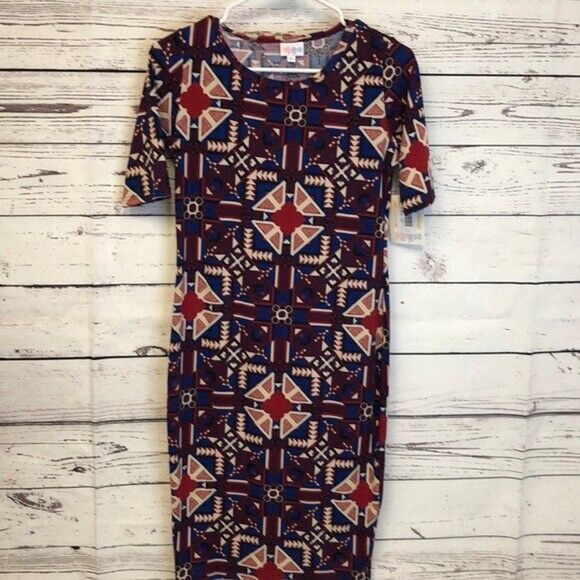 LulaRoe geometric print Julia dress‎ - Picture 2 of 4